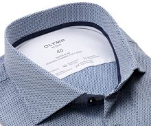 Koszula Olymp Super Slim 24/Seven – elastyczna niebieska z wyszytym wzorem - extra długi rękaw