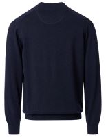 Bawełniany sweter na zamek z krótką stójką Casa Moda - ciemnoniebieski (2)
