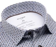 Koszula Olymp Modern Fit 24/Seven – luksusowa elastyczna z brązowo-beżowo-niebieski wzorem