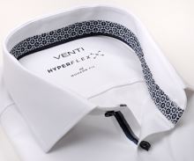 Koszula Venti Modern Fit Hyperflex Twill – biała elastyczna z wewnętrzną stójką i mankietem