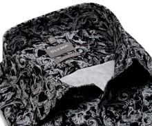Koszula Olymp Comfort Fit – luksusowa czarna z abstrakcyjnym kwiatowym wzorem
