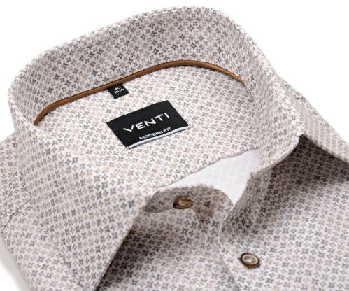 Koszula Venti Modern Fit – z mozaiką brązowych ornamentów
