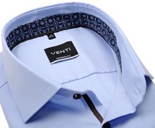 Koszula Venti Modern Fit – jasnoniebieska z delikatną strukturą i ciemnoniebieską stójką wewnętrzną