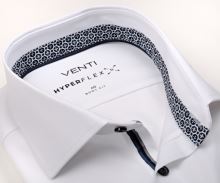 Koszula Venti Body Fit Hyperflex Twill – biała elastyczna z wewnętrzną stójką i mankietem