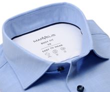 Koszula Marvelis Body Fit Jersey – elastyczna jasnoniebieska w białą kratę