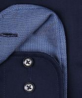 Koszula Casa Moda Modern Fit Twill – granatowa z niebiesko-białą wewnętrzną stójką