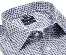 Koszula Olymp Modern Fit – z niebiesko-beżowyimi ornamentami - ekstra długi rękaw