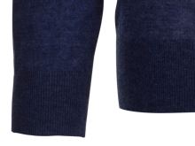 Sweter Olymp Level Five z wełny merino z domieszką jedwabiu - niebieski - dekolt w serek