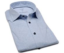 Koszula Olymp Super Slim 24/Seven – jasnoniebieska elastyczna w białą siateczkę