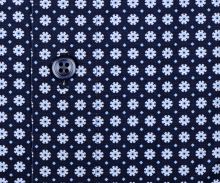 Koszula Olymp Level Five 24/Seven – ciemnoniebieska luksusowa elastyczna z jasnym wzorem - extra długi rękaw