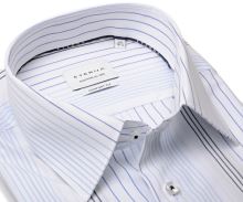 Koszula Eterna Comfort Fit - w wyszyte niebieskie prążki - krótki rękaw