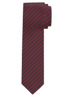 Slim kravat Olymp - ciemnoniebieski w bordowe prążki