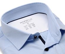Koszula Marvelis Modern Fit Jersey – elastyczna jasnoniebieska z wyszytym wzorem - extra długi rękaw