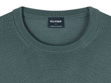 Sweter Olymp z wełny Merino - dekolt okrągły - zielony