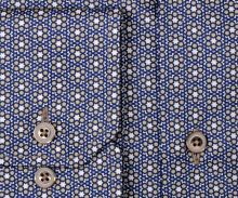 Koszula Eterna Modern Fit Twill - luksusowa w beżowo-niebieski wzór - super długi rękaw