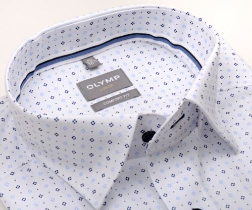 Koszula Olymp Comfort Fit – z strukturą w niebieskie kwadraciki