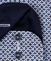 Koszula Casa Moda Comfort Fit – w niebieskie kwadraciki, z wewnętrzną stójką, mankietem i plisą