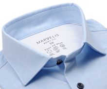 Koszula Marvelis Body Fit Jersey – elastyczna jasnoniebieska w wyszytą kratę