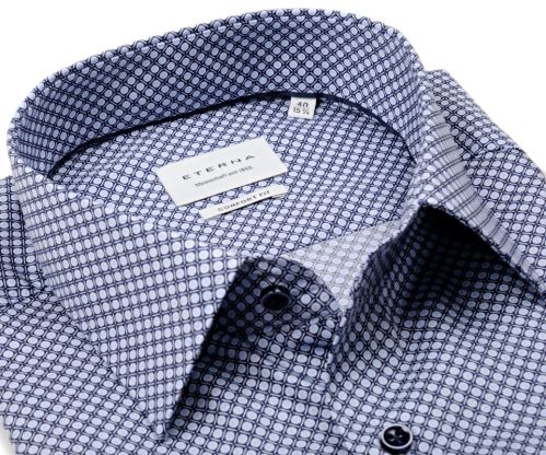 Koszula Eterna Comfort Fit Twill - z niebieskim wzorem Koszula Eterna Comfort Fit Twill - z niebieskim wzorem