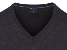 Sweter Olymp z wełny Merino - dekolt typu V - w kolorze antracytowym
