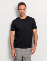 Luksusowy czarny bawełniany t-shirt Olymp Interlock Jersey z krótkim rękawem - okrągły dekolt - korzystny set 2 szt (2)