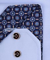 Koszula Venti Modern Fit – jasnoniebieska z delikatną strukturą i ciemnoniebieską stójką wewnętrzną