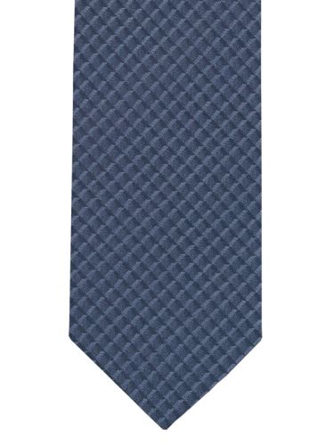 Slim krawat Olymp - niebieski z krzyżowym wzorem