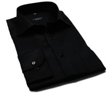Koszula Eterna Comfort Fit Twill Cover - czarna luksusowa i nieprześwitująca - super długi rękaw