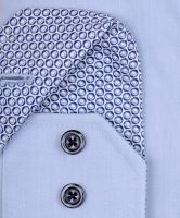 Koszula Venti Body Fit – jasnoniebieska z wewnętrzną stójką i mankietem