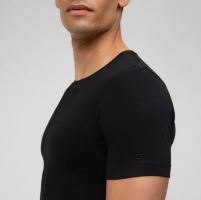 Czarny stretchowy body fit podkoszulek Olymp Level Five z krótkim rękawem - okrągły dekolt - opakowanie 2 szt (6)