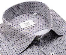Koszula Eterna 1863 Slim Fit Two Ply NEVER IRON - luksusowa w niebiesko-beżowe diamenciki
