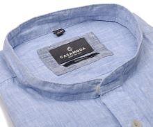 Koszula Casa Moda Casual Fit – jasnoniebieska lniana z krótką stójką