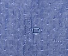 Koszula Olymp Modern Fit – stałowo niebieska z wyszytym wzorem - krótki rękaw