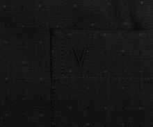 Koszula Marvelis Comfort Fit – czarna w jodełkę z wyszytym wzorem