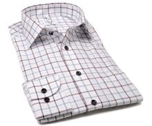 Koszula Marvelis Modern Fit Twill – luksusowa w ciemnoczerwoną i niebieską kostkę (1)