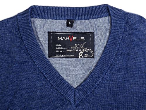 Bawełniany sweter Marvelis - niebieski