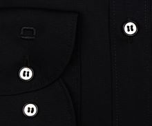 Koszula Olymp Level Five – czarna z wewnętrzną stójką i plisą - extra długi rękaw