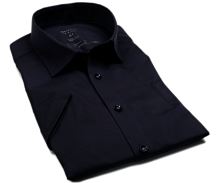 Koszula Olymp Level Five 24/Seven – ciemnoniebieska elastyczna - krótki rękaw