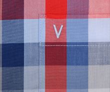 Koszula Marvelis Modern Fit – w czerwono-niebiesko-szarą kratę – krótki rękaw