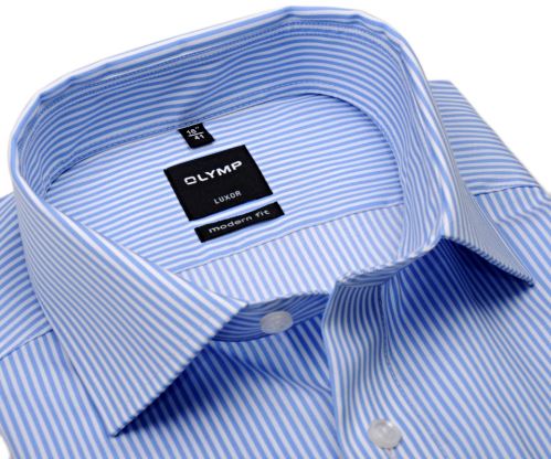 Koszula Olymp Modern Fit Twill – w jasnoniebieskie paski
