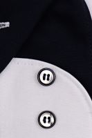Koszula Olymp Level Five – biała z ciemnoniebieską wewnętrzną stójką i mankietem - extra długi rękaw