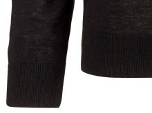 Sweter Olymp Level Five z wełny merino z domieszką jedwabiu - czarny - okrągły dekolt
