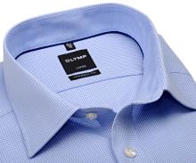 Koszula Olymp Modern Fit – w jasnoniebieską krateczkę - krótki rękaw