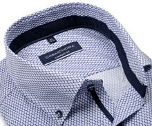 Koszula Casa Moda Comfort Fit Premium – niebiesko-biała z drobnymi sześciokątami - super długi rękaw