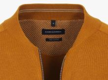 Bawełniany rozpinany sweter Casa Moda z krótką stójką - żółty