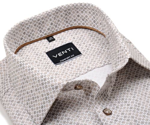 Koszula Venti Comfort Fit – z mozaiką brązowych ornamentów
