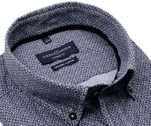 Casa Moda Casual Fit – koszula z ciemnoniebieskim wzorem - krótki rękaw