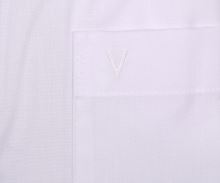 Koszula Marvelis Comfort Fit – biała z granatową wewnętrzną stójką - krótki rękaw