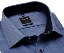 Koszula Olymp Modern Fit Natté – ciemnoniebieska z delikatną strukturą - krótki rękaw