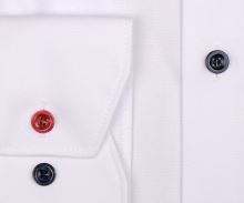 Koszula Marvelis Modern Fit – biała z dwukolorowymi guzikami - extra długi rękaw